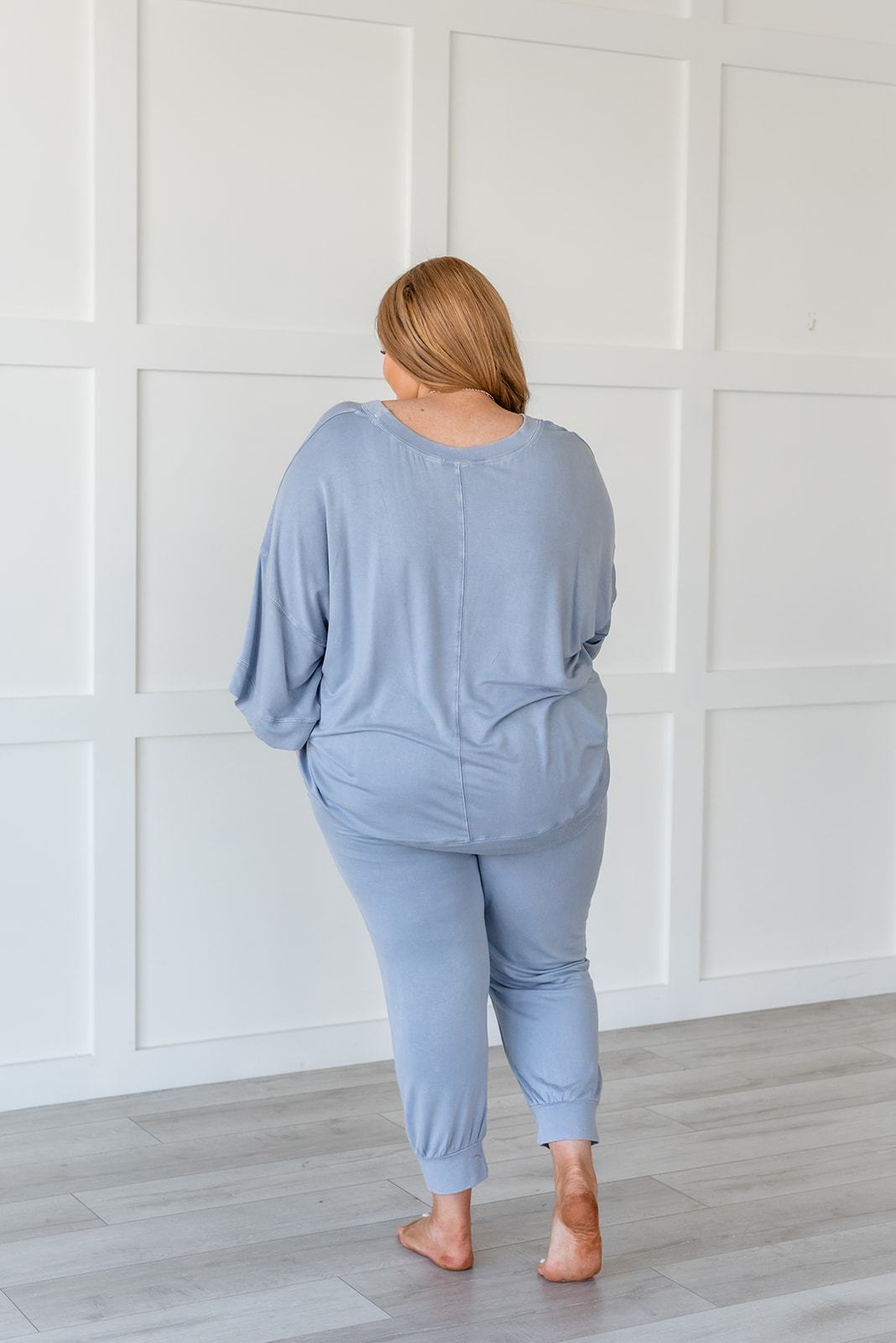 Lazy Weekend French Terry Top- Blue - LOLA LUXE