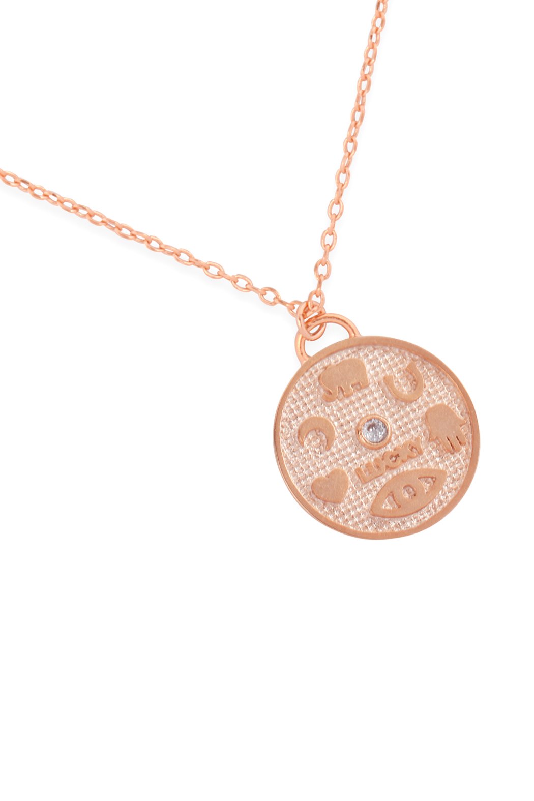 Hdnfn353 - Cast Round Pendant Necklace - LOLA LUXE