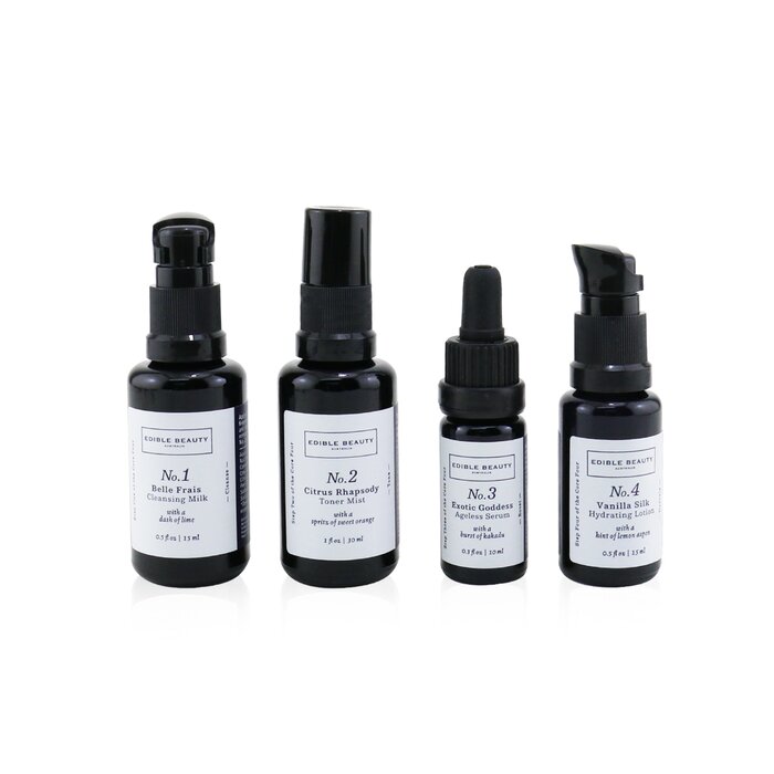 EDIBLE BEAUTY - & Edible Beauty on the Fly Travel Mini Kit: Cleansing Milk 15ml+ Toner Mist 30ml+ Ageless Serum 10ml+ Hydrating - LOLA LUXE