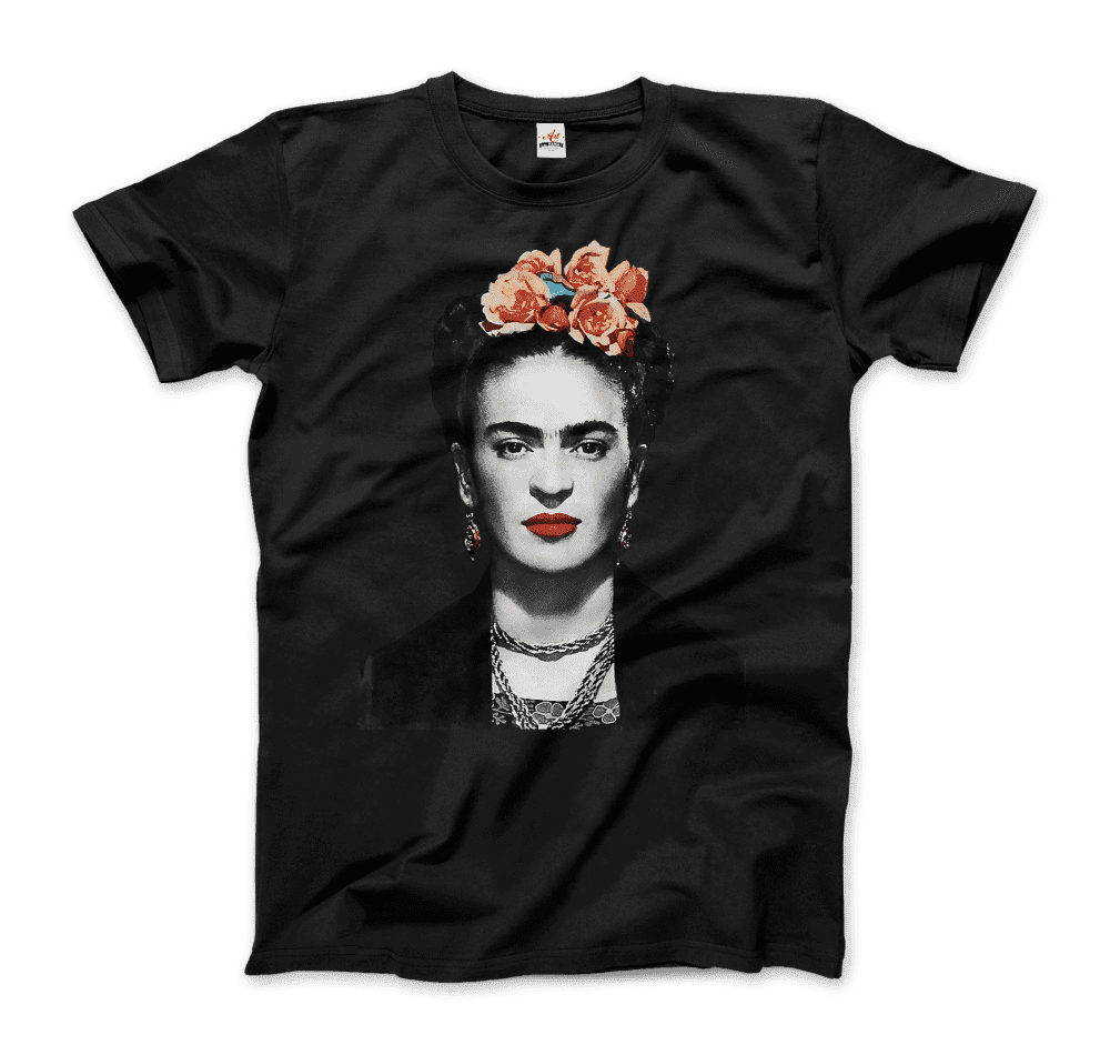 Frida Kahlo With Flowers Poster Artwork T-Shirt - LOLA LUXE