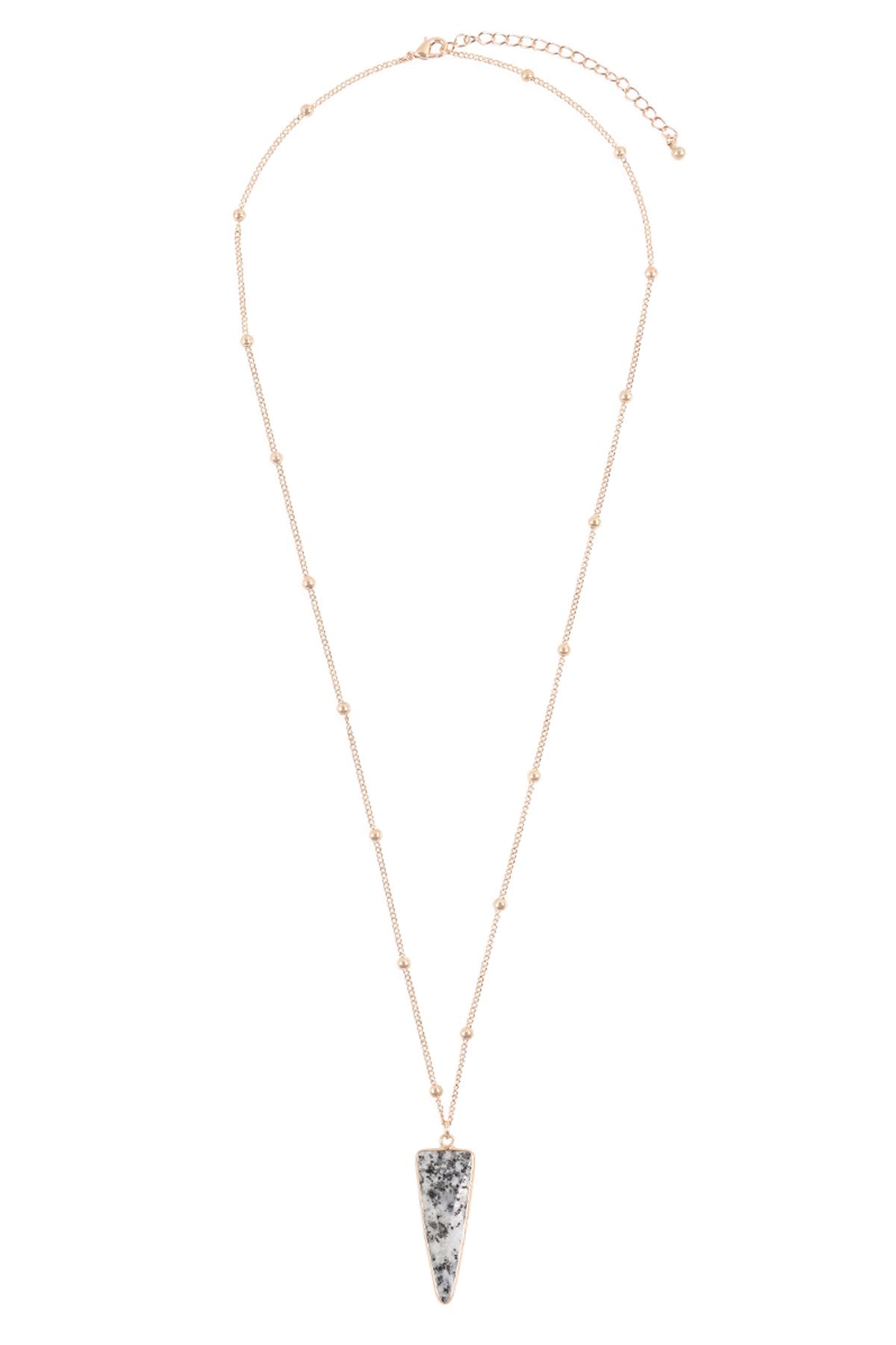 Hdn3119 - Arrowhead Shape Stone Pendant Necklace - LOLA LUXE