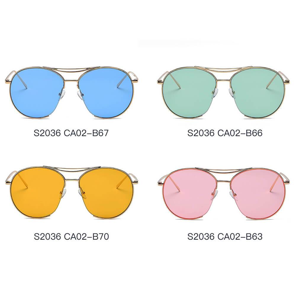 LOUDON | Oversize Tinted Lens Round Aviator Sunglasses - lolaluxeshop