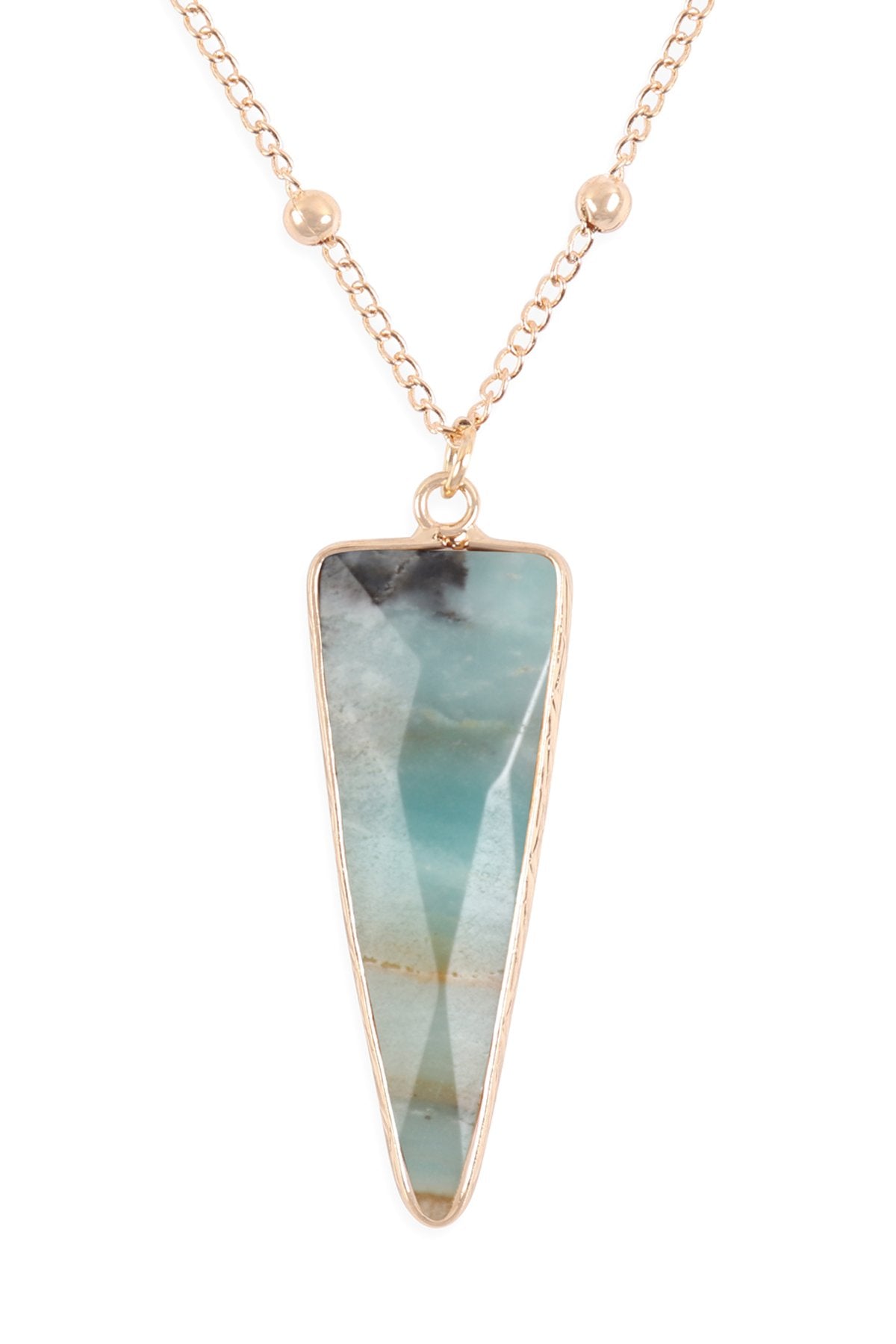 Hdn3119 - Arrowhead Shape Stone Pendant Necklace - LOLA LUXE