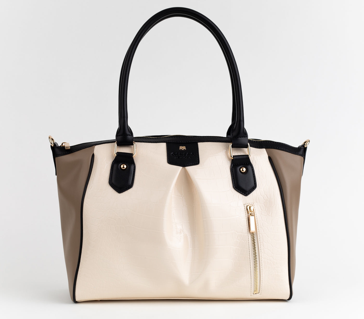 Madison - Beige Trio Croc Vegan Bag - LOLA LUXE