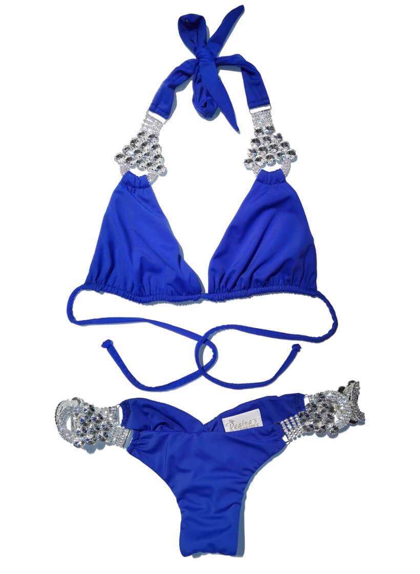 Nicole Halter Top & Skimpy Bottom - Blue - LOLA LUXE