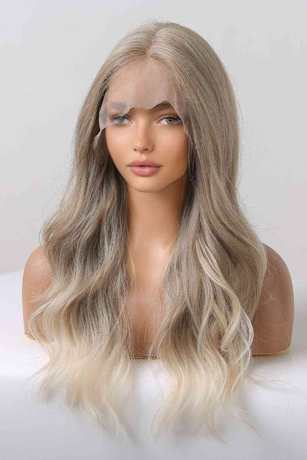 13*2" Lace Front Wigs Synthetic Long Wave 24" 150% Density in Medium Blonde Highlights - lolaluxeshop