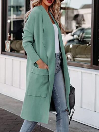 Open Front Dropped Shoulder Outerwear - lolaluxeshop