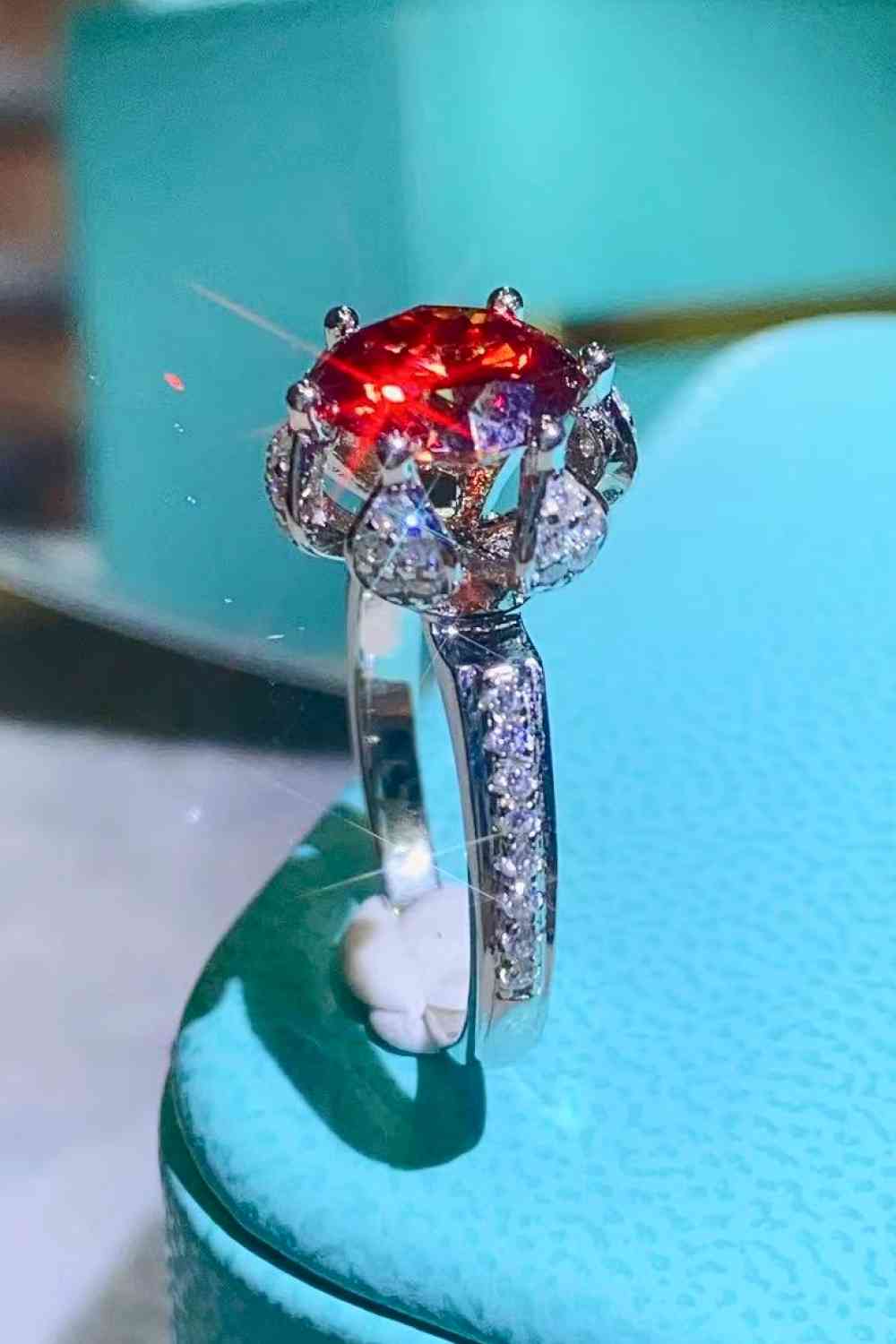 2 Carat Moissanite 6-Prong Ring in Phoenix Fire - lolaluxeshop