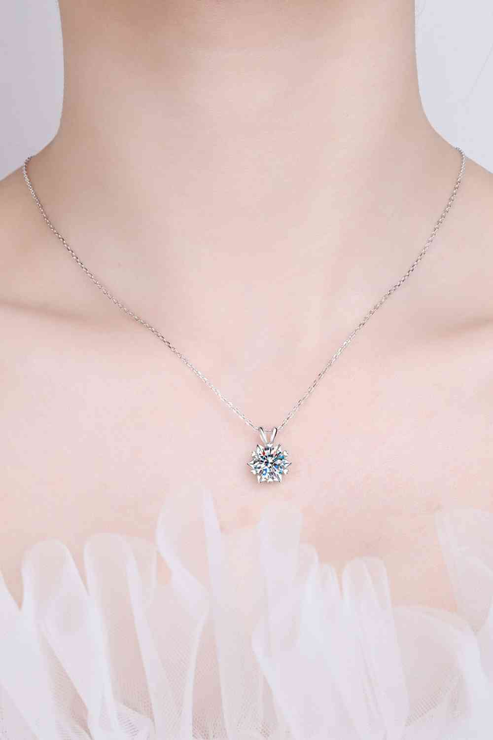 Learning To Love 925 Sterling Silver Moissanite Pendant Necklace - lolaluxeshop