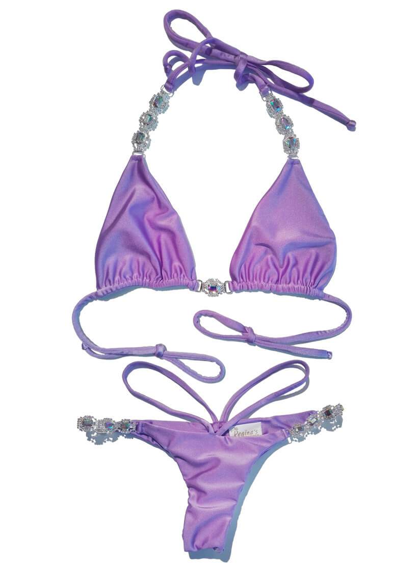 Shanel Triangle Top & Tango Bottom - Purple - LOLA LUXE