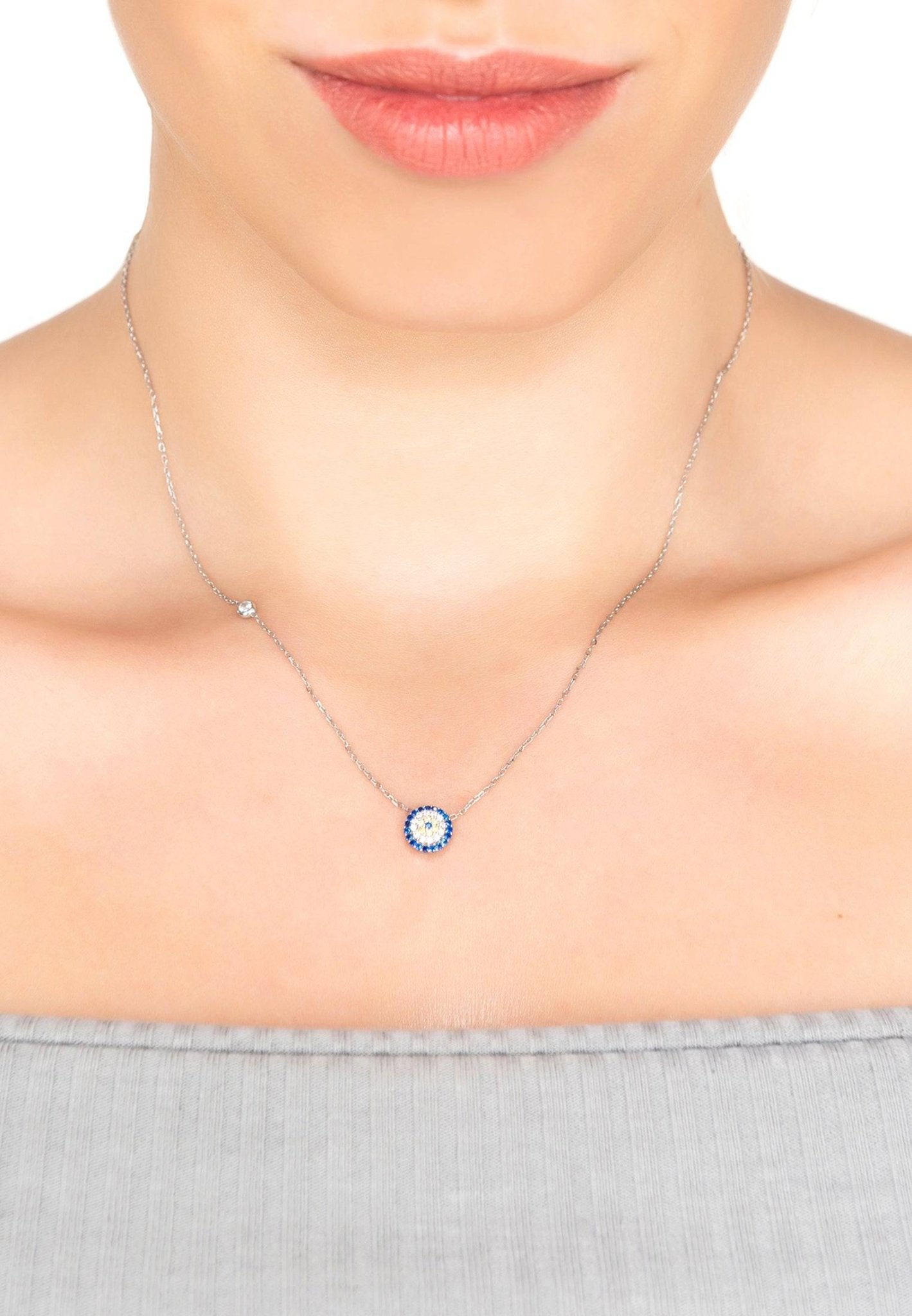 Evil Eye Necklace Silver - lolaluxeshop