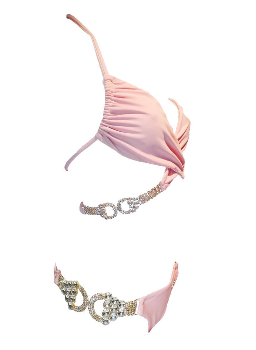 Gina Wrap Top & Skimpy Bottom - Powder Pink - LOLA LUXE