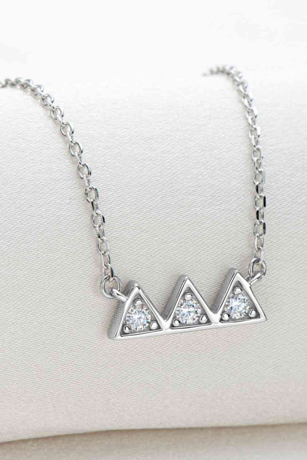 Moissanite Triangle Platinum-Plated Necklace - lolaluxeshop