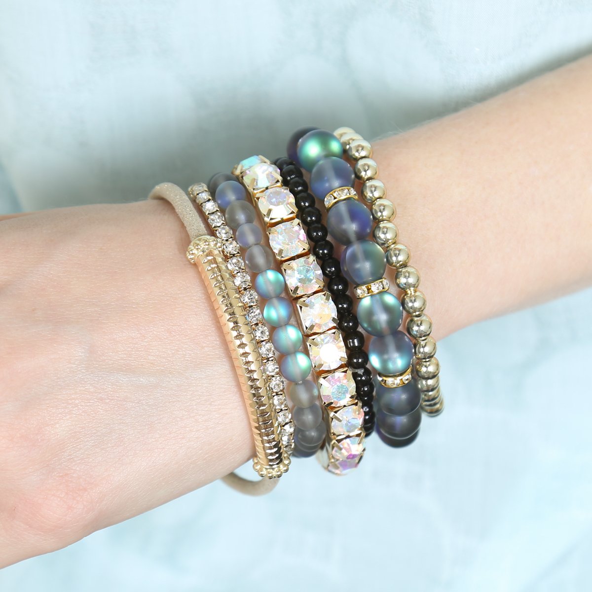 Mermaid Glass Stretch Bracelet - LOLA LUXE