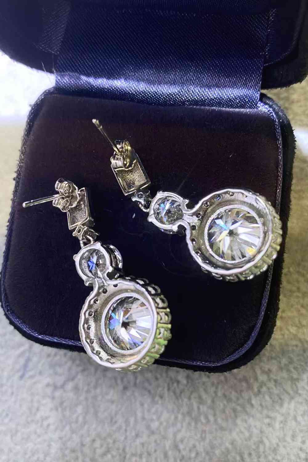 12 Carat Moissanite Platinum-Plated Drop Earrings - lolaluxeshop