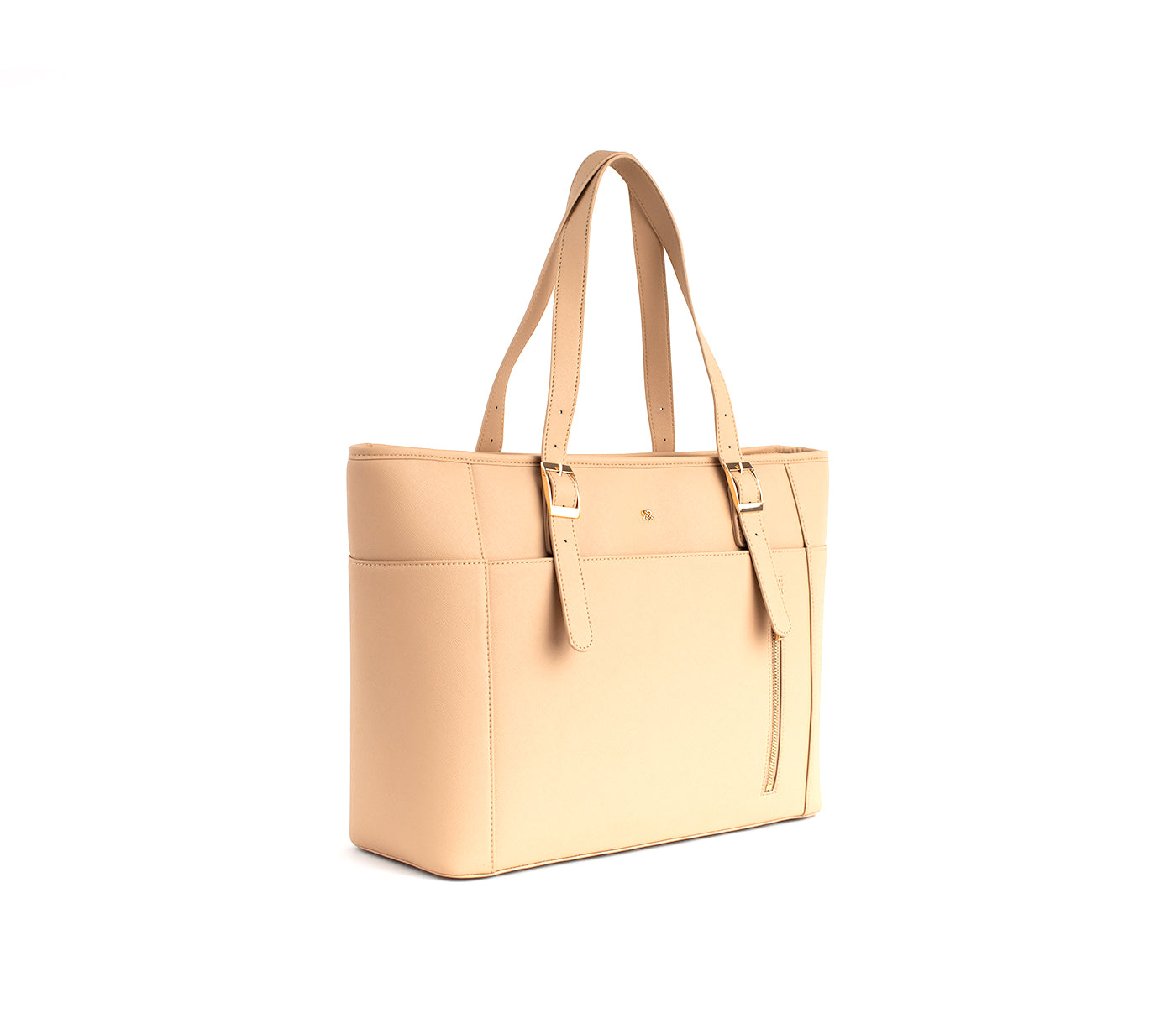 Miley - Light Brown Vegan Leather Laptop Bag - lolaluxeshop