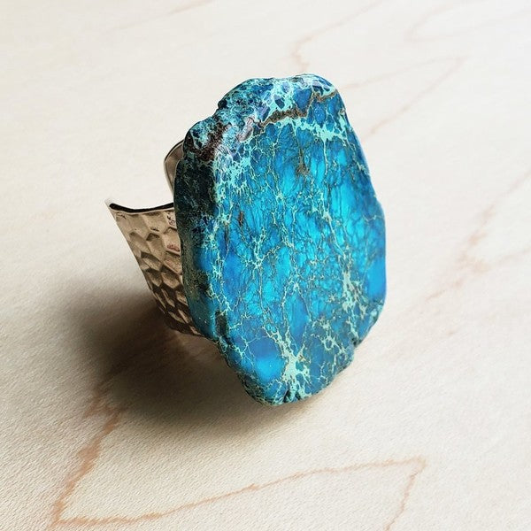 Blue Regalite Chunky Ring - lolaluxeshop