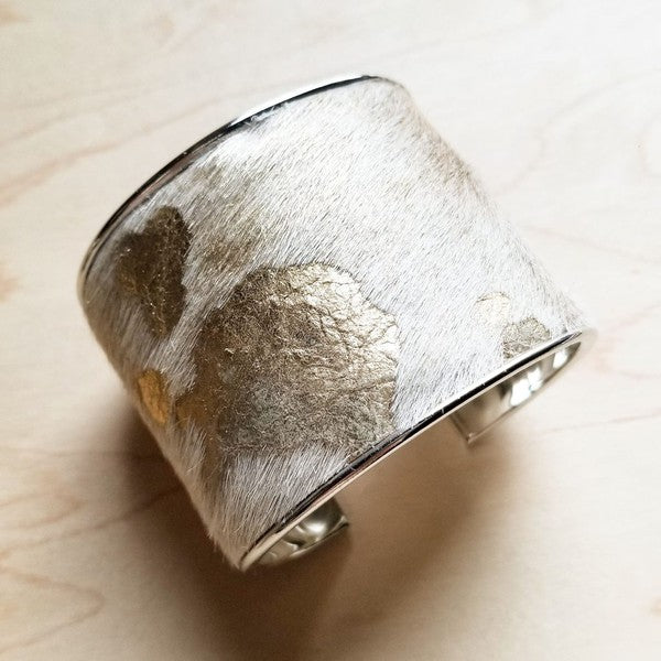 Hair Gold and Cream Metallic Cuff Bangle Bracelet - lolaluxeshop