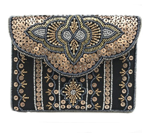 Midnight Dream Beaded Clutch Handbags LMC 103 - LOLA LUXE