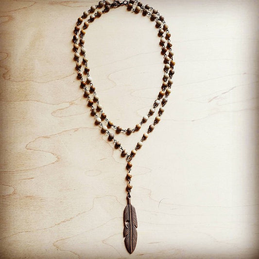 Double strand lariat picture jasper necklace - lolaluxeshop