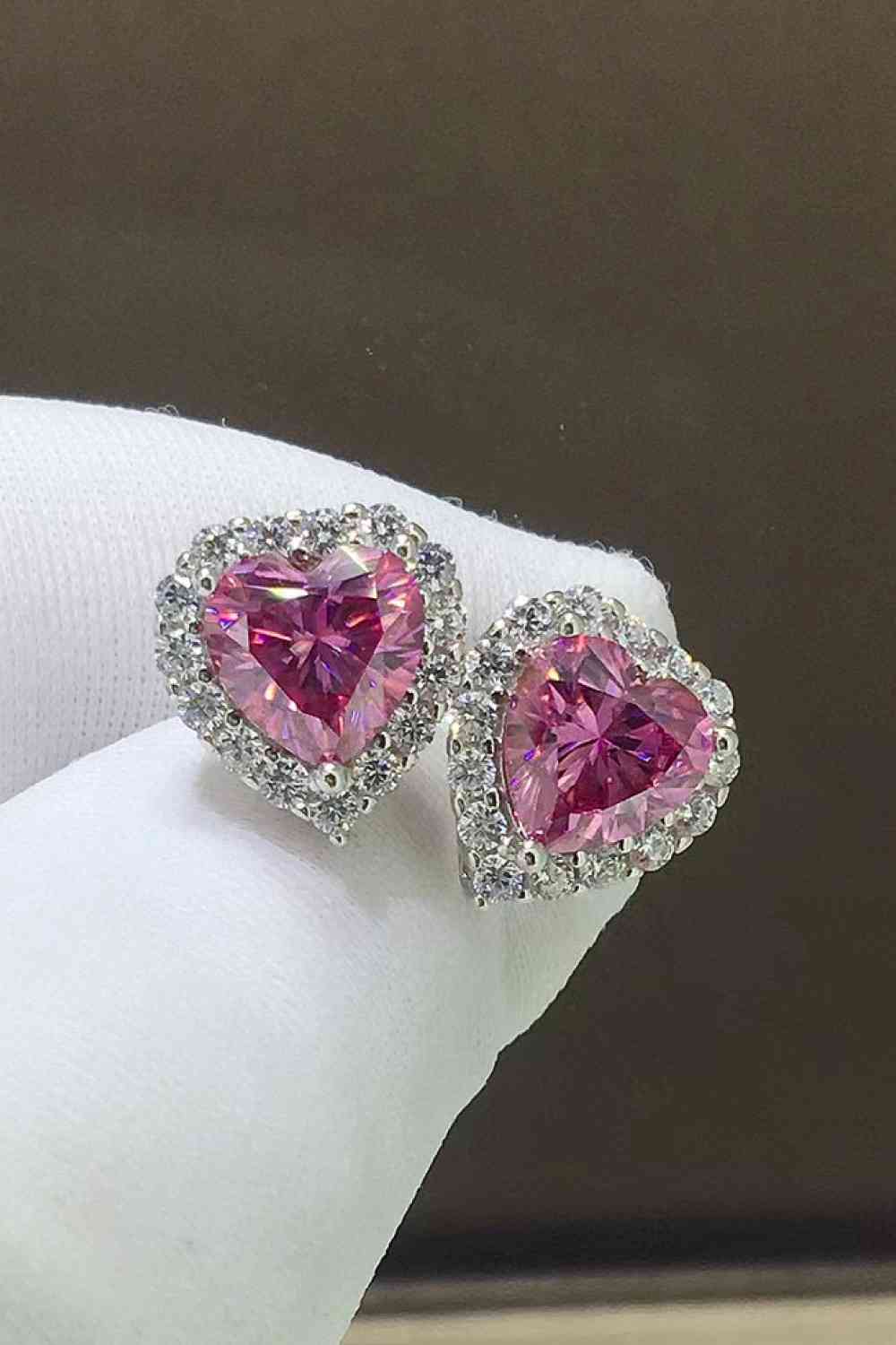 2 Carat Moissanite Heart-Shaped Earrings - lolaluxeshop