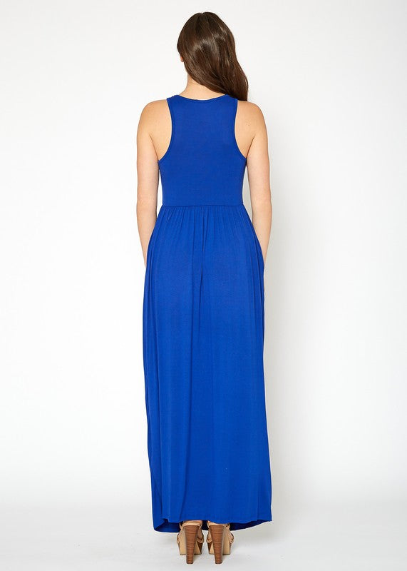 Sleeveless Pleated Maxi Dress - LOLA LUXE