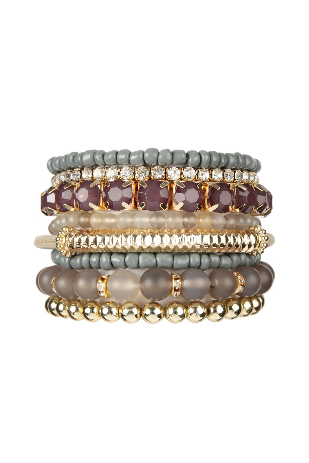 Hdb2269 - Plus Size Stackable Beads Bracelet Set - LOLA LUXE