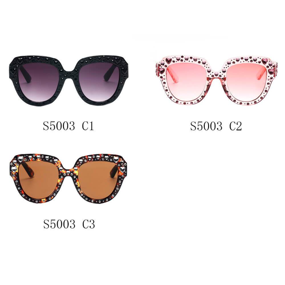 OCALA | Women Round Cat Eye Rhinestone Fashion Sunglasses - lolaluxeshop