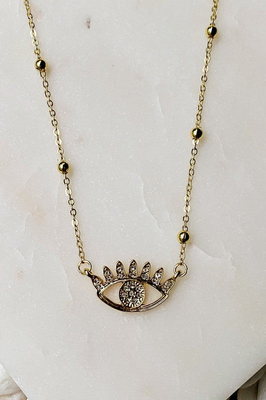 Bright & Studded Eye Necklace - lolaluxeshop