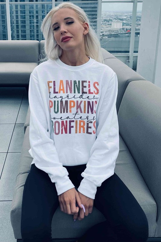 FLANNELS PUMPKIN GRAPHIC SWEATSHIRT - LOLA LUXE