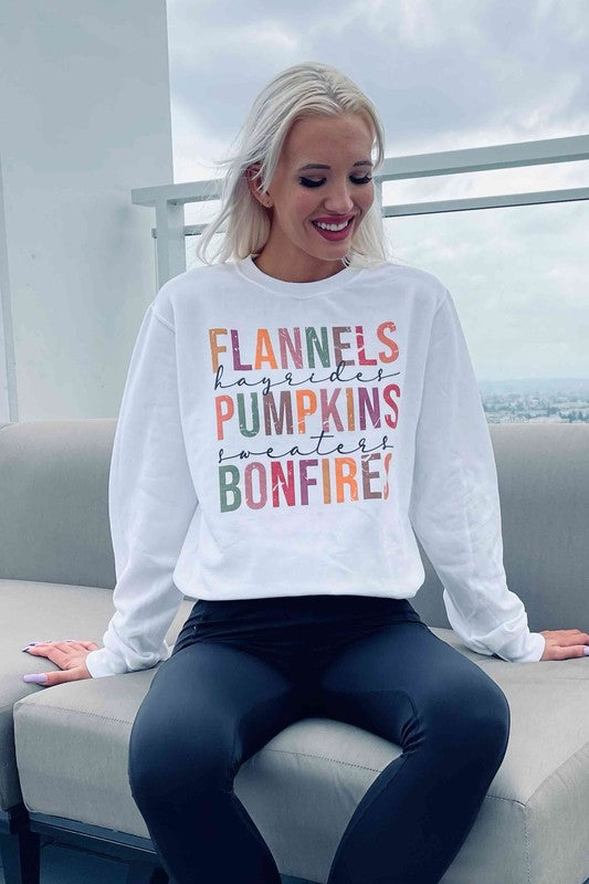 FLANNELS PUMPKIN GRAPHIC SWEATSHIRT - LOLA LUXE