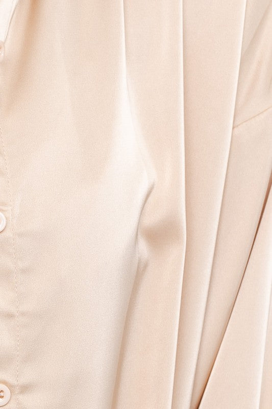 SATIN OVERSIZED SHIRT - LOLA LUXE