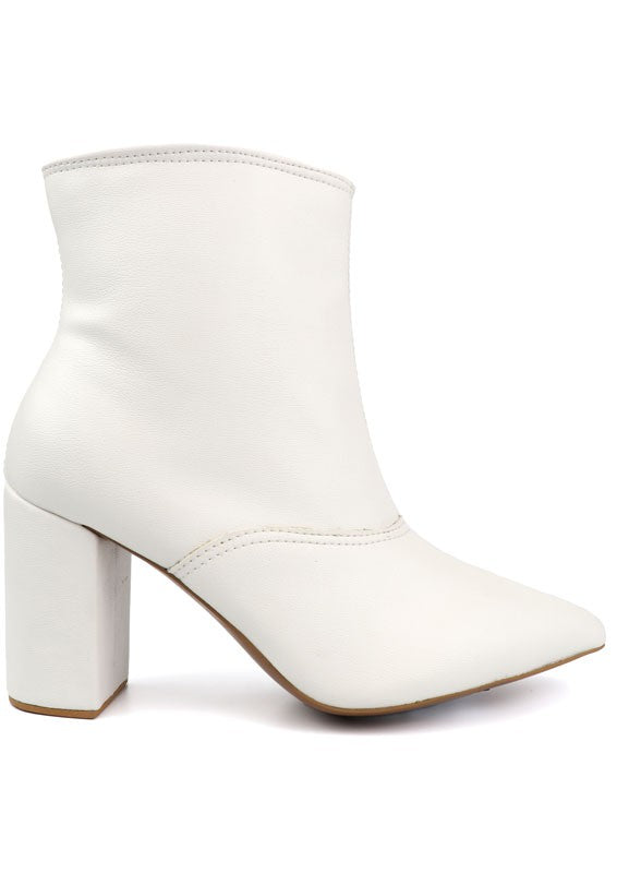 Pointed Toe Bootie with a Block Heel - lolaluxeshop