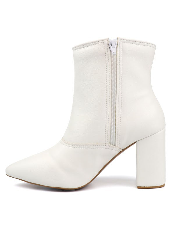 Pointed Toe Bootie with a Block Heel - lolaluxeshop