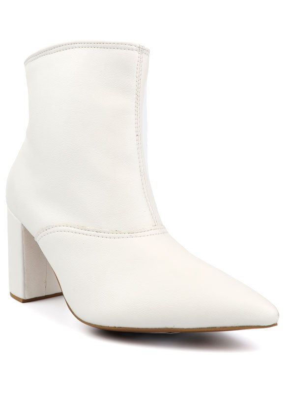 Pointed Toe Bootie with a Block Heel - lolaluxeshop