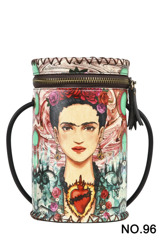 Frida Printed Leather Cylinder Bag HB1622   NO.96 - LOLA LUXE