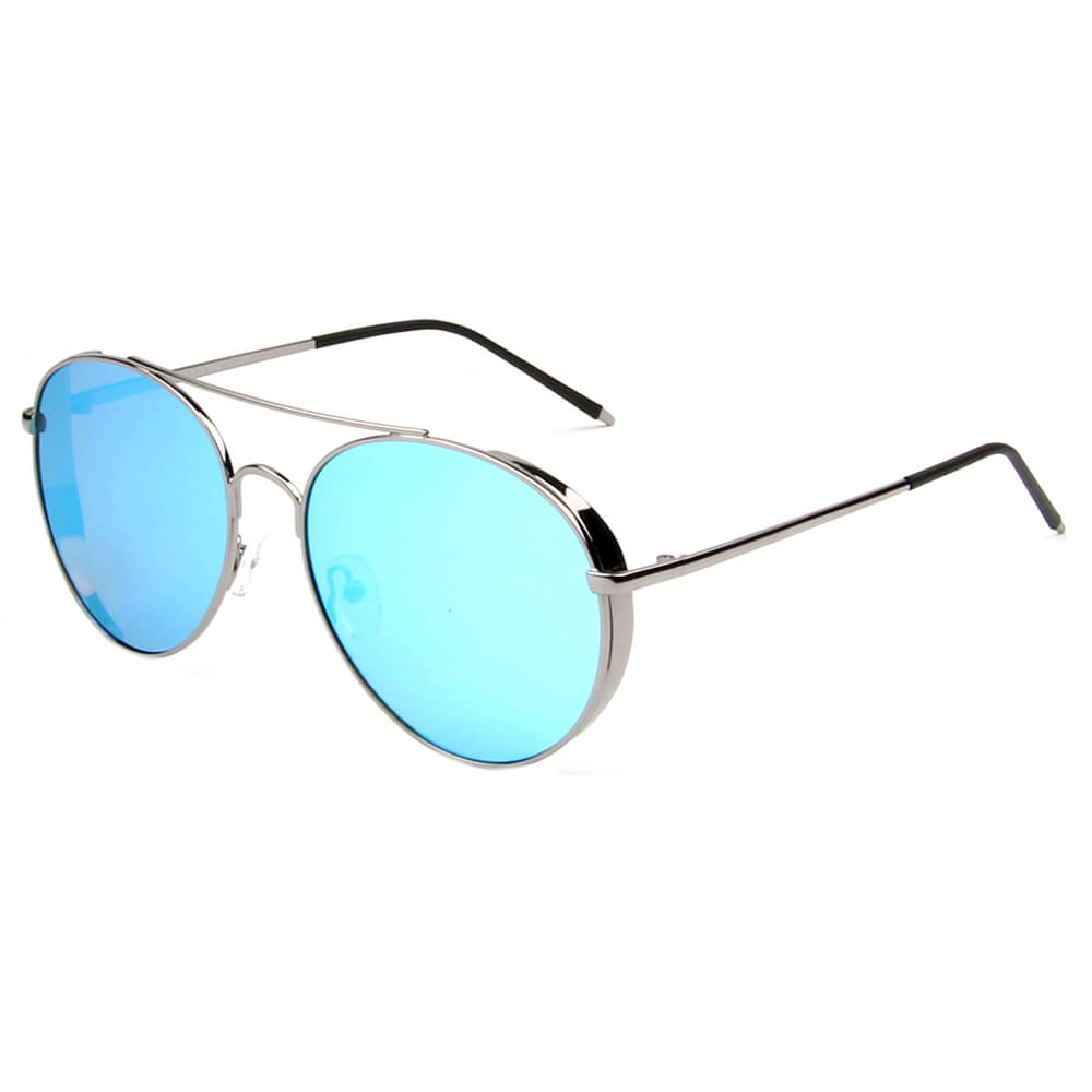 Baza - Classic Polarized Mirrored Aviator Sunglasses - lolaluxeshop