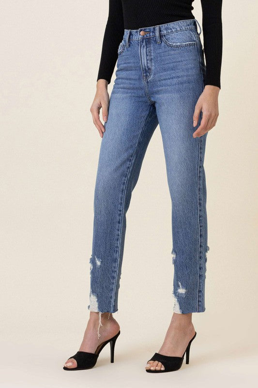 High Waisted Straight Leg Jean - LOLA LUXE