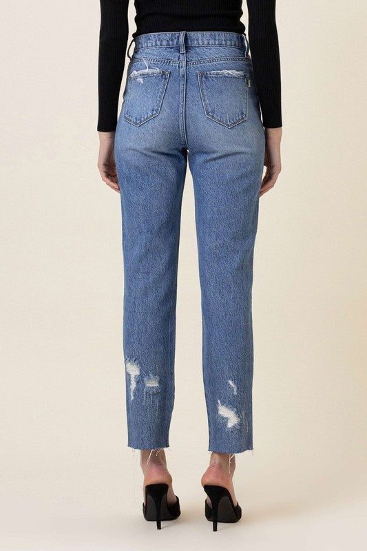 High Waisted Straight Leg Jean - LOLA LUXE