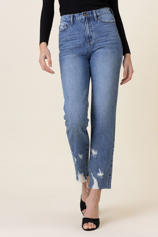 High Waisted Straight Leg Jean - LOLA LUXE