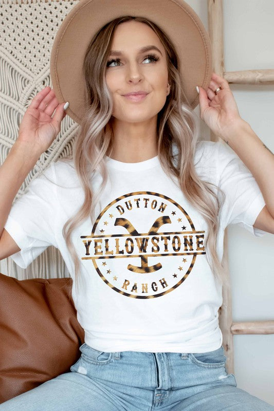 DUTTON RANCH YELLOWSTONE LEOPARD GRAPHIC TEE - LOLA LUXE