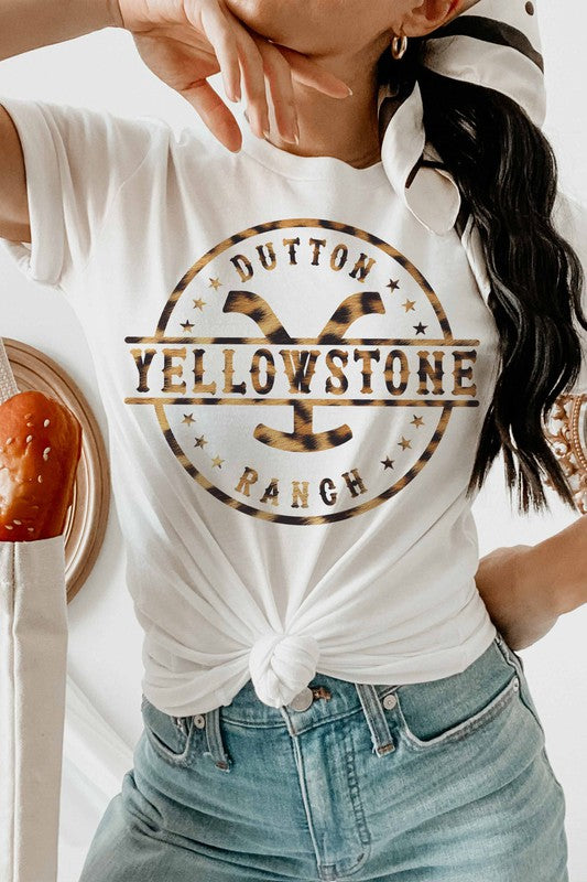 DUTTON RANCH YELLOWSTONE LEOPARD GRAPHIC TEE - LOLA LUXE