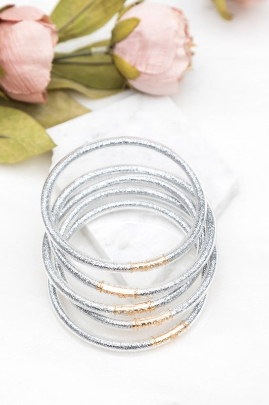 Glitter Jelly Bangle Bracelets - LOLA LUXE