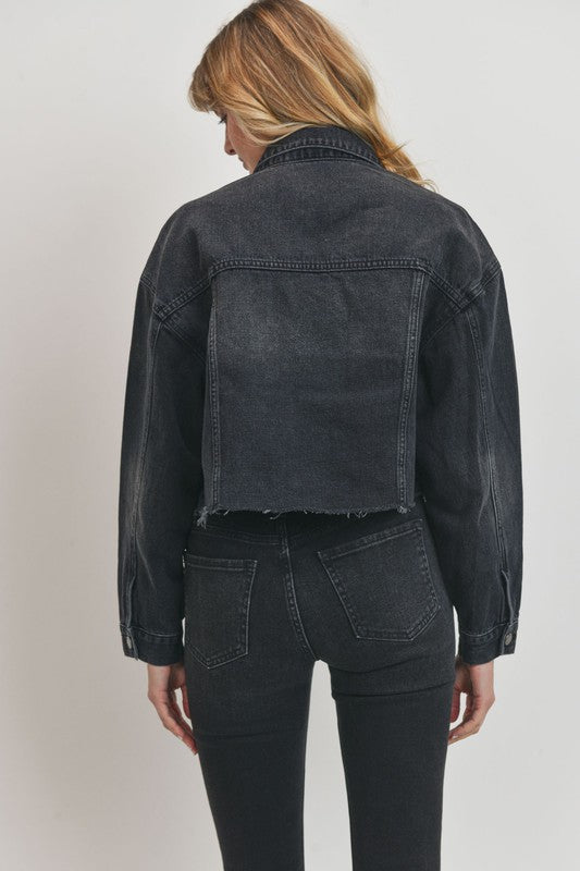 Cropped Bf Denim Jacket - LOLA LUXE