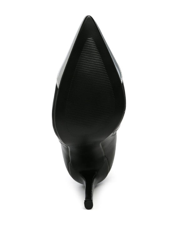 TWITCH Silver Dip Stiletto Boot in Black - lolaluxeshop