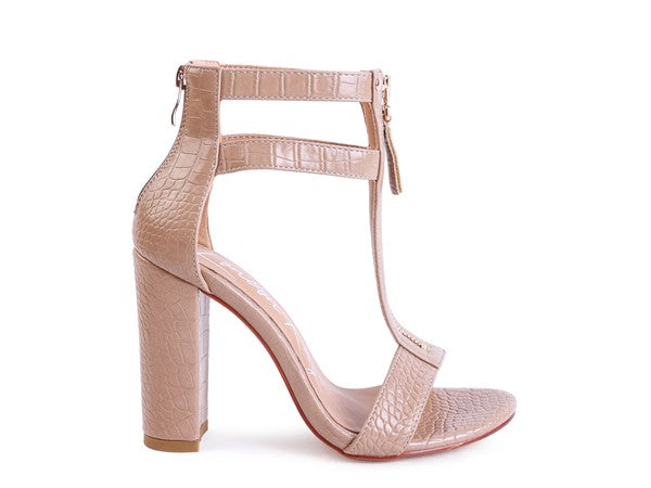 FELICITY Zip Up Croc Textured Sandals - lolaluxeshop