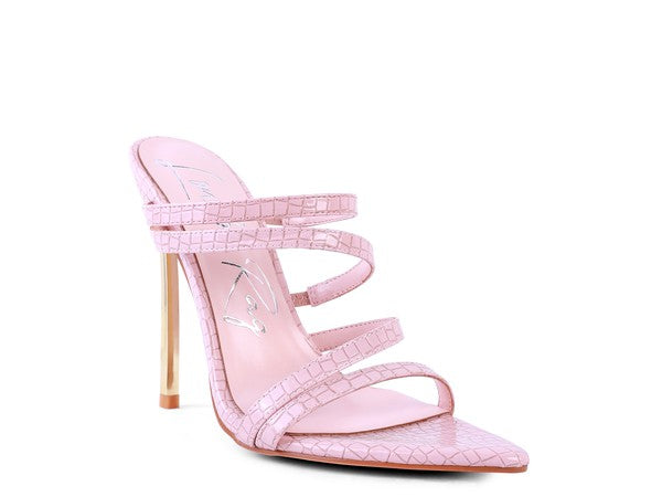 NEW AFFAIR Croc Metal High Heeled Sandals - lolaluxeshop