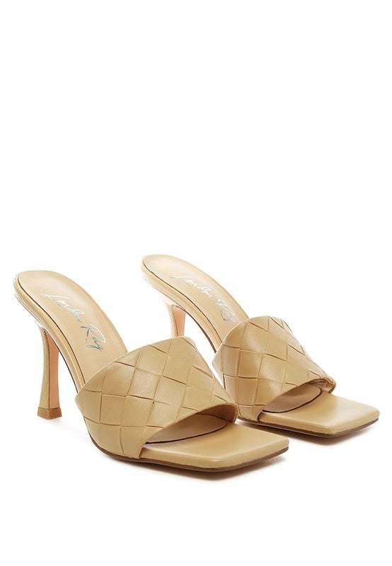 Carmen High Heeled Woven Square Toe Sandal - lolaluxeshop