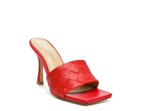 Carmen High Heeled Woven Square Toe Sandal - lolaluxeshop