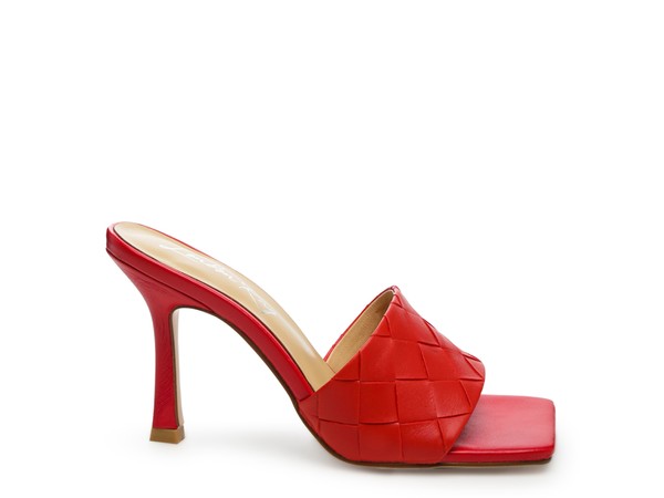 Carmen High Heeled Woven Square Toe Sandal - lolaluxeshop